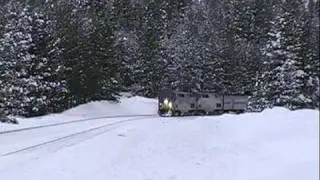 UP 580 & Amtrak 6 Roll Through Soda Springs, 02/14/09