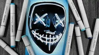 Drawing The Purge Neon Mask
