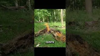 The 'Hunters Fire' Campfire #camping #survival #bushcraft #wildcamping #fire #survivaltips #shorts