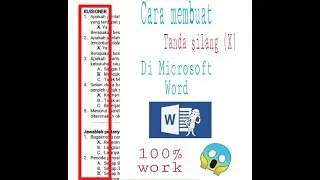 100% work😱_ Berikut Cara membuat_Tanda silang (X) di Ms. Word dengan Cepat.