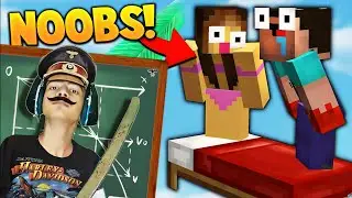 TEACHING NOOBS HOW TO PLAY BEDWARS MINECRAFT