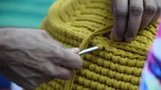 Crocheting a Pouf