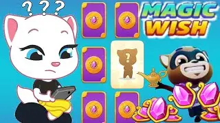 Talking Tom Gold Run MAGIC WISH Event Lucky Cards Elf Angela VS Roy Raccoon Gameplay