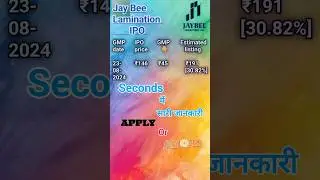 Jay Bee Lamination ipo details | Jay Bee ipo review in hindi | #ipo, #arsmarketcorner