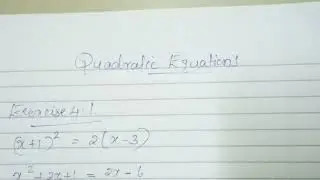 QUADRATIC EQUATION EXCERCISE 4.1 CBSE