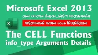 The CELL Functions info type Arguments Details in Excel 2013  || Excel 2013 Tutorial