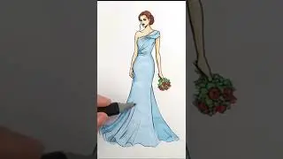 How to color Wedding dress - fashion illustration  #art #fashionilustration #fashion #fyp