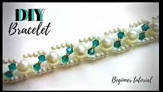 10 minutes  DIY bracelet.  Beaded bracelet.  Beading tutorial. (part 1)