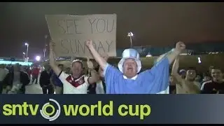 Argentina fans celebrate semi-final victory - Brazil World Cup 2014