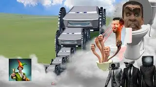 Big & Small Skibidi Toilet VS Cyber Truck - BeamNG.Drive