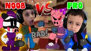 Noob VS Pro MOD da Piggy Roblox no Friday Night Funkin' com Rodrigo e Gustavo TV