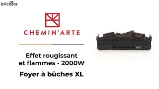 PRÉSENTATION : CHEMIN'ARTE - Foyer à bûches avec effet flammes et chauffage XL- 2000W