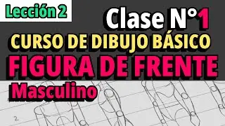 Curso de dibujo básico/ L2 - Clase 1 - Estructura del cuerpo de Frente Masculino - Paso a paso