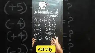 subtracting integers through an activity💯Learn thru activity✔Don't memorise❤