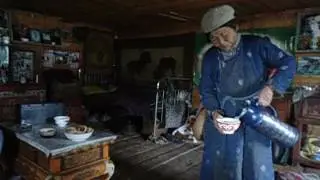Inside view to Mongolian house near Tsagaannuur, Mongolia