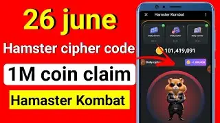 Hamster Kombat Daily Cipher Today 1M Coins 26 June 2024