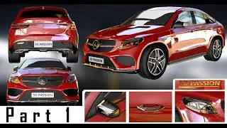 CINEMA 4D | 3D CAR MODELING | Mercedes Benz GLE Coupe AMG SUV | PART 1