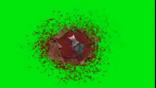 Severe Gun Wound   Green Screen Animation ! зеленый фон ! сердце ! кровь