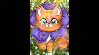 [Speedpaint] Orange Cat 🐈#speedpaint#processart#digitalart#fanart#Orangecat#cats#flowers#animals