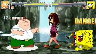 MUGEN Fight | Homer Simpson & Peter Griffin VS SpongeBob & Ayumu Kasuga