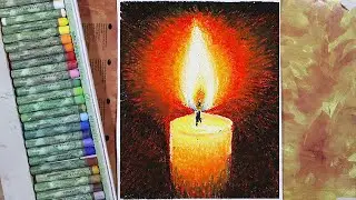 Как нарисовать СВЕЧУ масляной пастелью