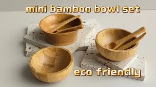DIY facial beauty products mixing bowl sets wood bamboo cosmetic bowls with bamboo spatula, spoon