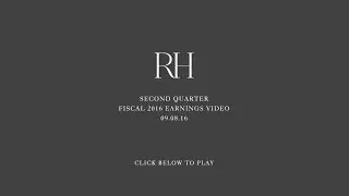RH Q2 Fiscal 2016 Earnings Presentation