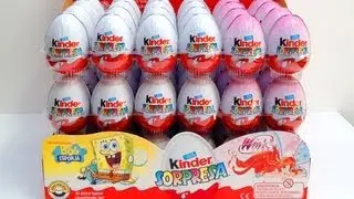 ★24 Spongebob & Winx Kinder Surprise Eggs unboxing chocolate Unwrapping Review toys