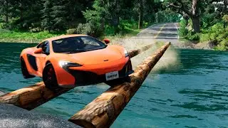 Cars vs Log Bridge #3 – BeamNG.Drive