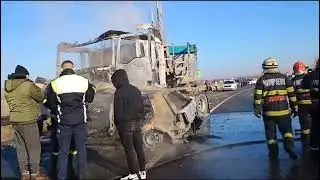 Accident cumplit la Galaţi. Doi tineri au murit carbonizați (FOTO/VIDEO) complet