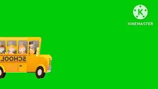 Moving School Bus Green screen