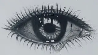 How to draw an eye with teardrop for Beginners || EASY WAY TO DRAW A REALISTIC EYE || N°1
