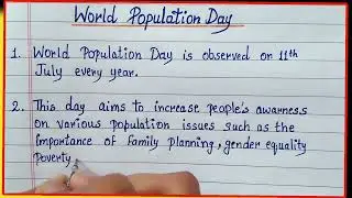 Ten Lines on world population day in english ||Essay on world population day in english ||