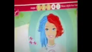 How To Make Barbie Half Blue Side And Half Red Side Hair!