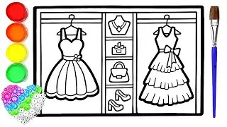 Cara menggambar lemari pakaian dan aksesoris untuk anak perempuan drawing and coloring page for kids