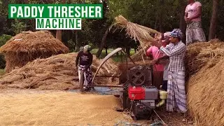 See How This Incredible Paddy Thresher Machine Threshing Paddy In Seconds!