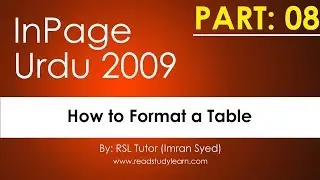 how we can create table in Urdu inpage and applying different formats in urdu