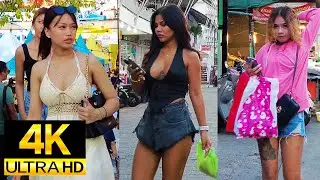 Pattaya 4K Walk Soi BuaKhao, Walking Street, Beach Road. Pattaya Festival.  Jun 2023.
