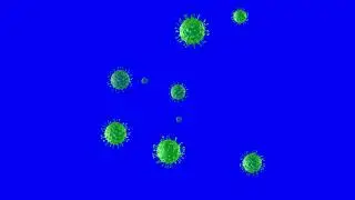 Corona Virus 3D Rotation Blue Screen 4K UHD