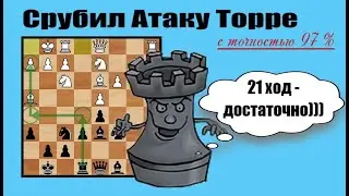 Разбил WFM 21 ход c точность 97%|Атака Торре|шахматы|chess|шахматы-онлайн