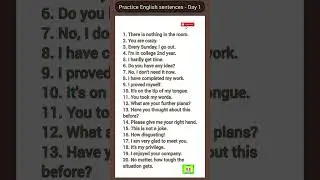 Practice English sentences - Day 1 ll Learn spoken English 