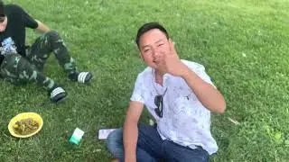 Poe Nay -Eating at park with friends