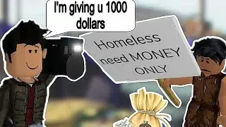 INFLUENCERS who record themselves giving back to the Homeless 😭(ROBLOX)
