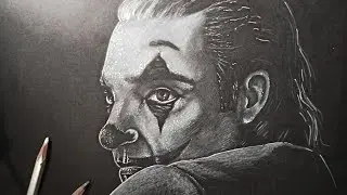 Drawing joaquin phoenix joker. White pencil / ფანქრით ხატვა