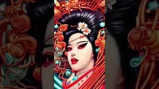 AI Prompt : Neon Robot Geisha