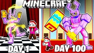 I Survived 100 Days as JAX in Minecraft!