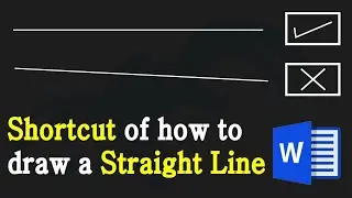 How to draw a straight line in Microsoft Word | Shortcut of how to draw a straight line in Ms Word