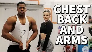 FEMALE BODYBUILDER TRAINS CHEST BACK AND ARMS WITH TEEN POWERLIFTER // Workout With Yasmin