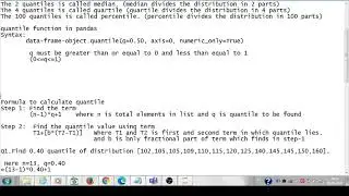 Data Frame Quantile function()