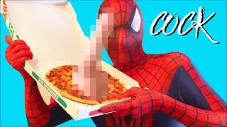 Spiderman Puts Pizza and Pasta in a Box